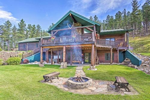 Custer House | Black Hills Cabin Hot Tub, Fishing Pond and Deck