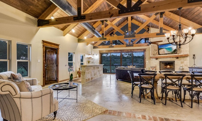 Blanco House | Blanco River, Beautiful Valley, 6 Acres, Sleeps 11, Pool & Hot Tub.