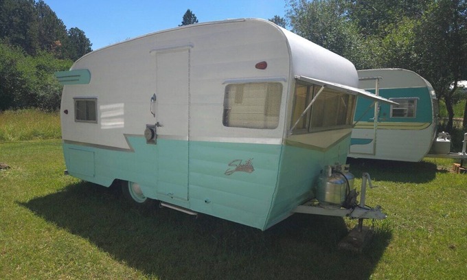 Saddlestring House | Blue Shasta, Rustic Blue Shasta RV