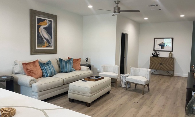Port O Connor House | Brand new barndo with large boat barn, game room and outdoor entertaining space