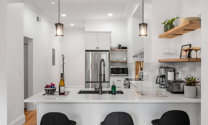 Roxbury Condo | Bright Brownstone w Terrace+View