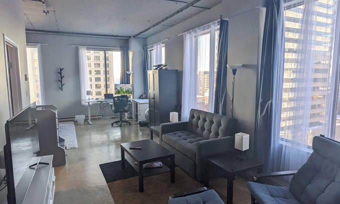 Downtown Edmonton Apartment | Bright spacious loft located near Ice and Arts district downtown Edmonton