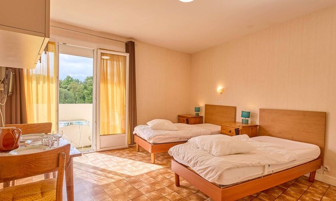 Barbotan-les-Thermes Apartment | Bright studio with south-facing balcony for 2 people