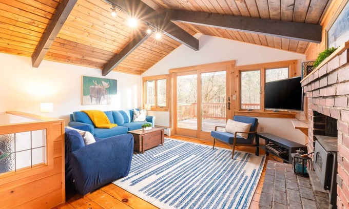 Birchview by the Saco House | Bring the dog-colorful SacoRiver