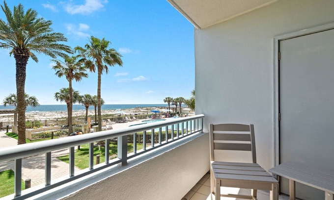 Fort Morgan Condo | Bristol 205-Beachfront Condo w/Amazing View-Updated-2-Kings-Full Service Resort