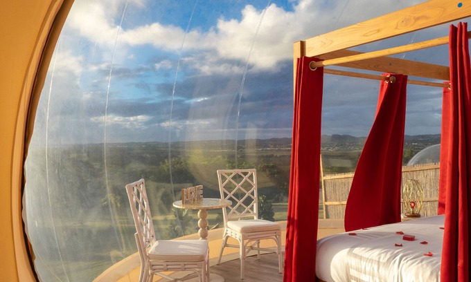 Llanos Costa House | Bubble Glamping in Puerto Rico /Sleep under the stars /Full bathroom inside