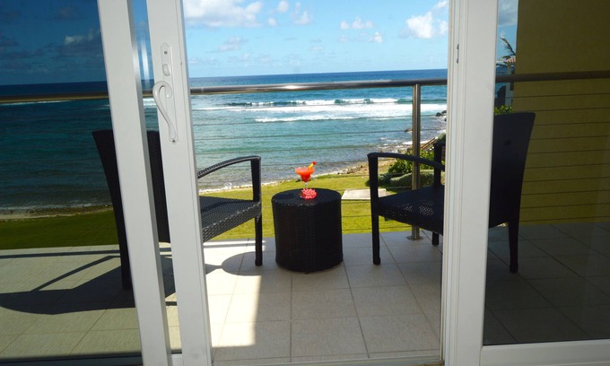 Oyster Pond Condo | Building A- Condo - Direct Ocean Front Views.directly on the beach.