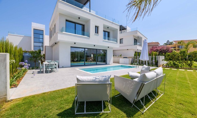 Paralimni Villa | By The Beach - Blue Topaz Villa - Steps from the Beach