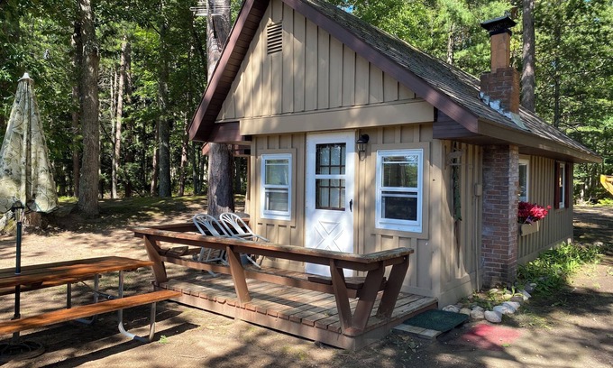 Au Train Cabin | Cabin 3 on the bank of the Autrain River next to the Hiawatha Forest.