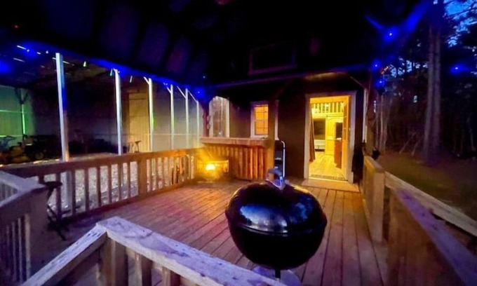 Avinger Cabin | Cabin w covered parking near Lake O' Pines/Avinger