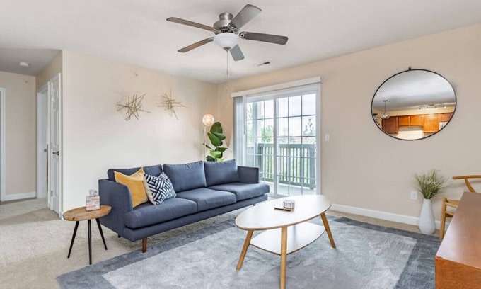 Orange Prairie Apartment | Camden 12B · ConTemporary Stay in Central Peoria
