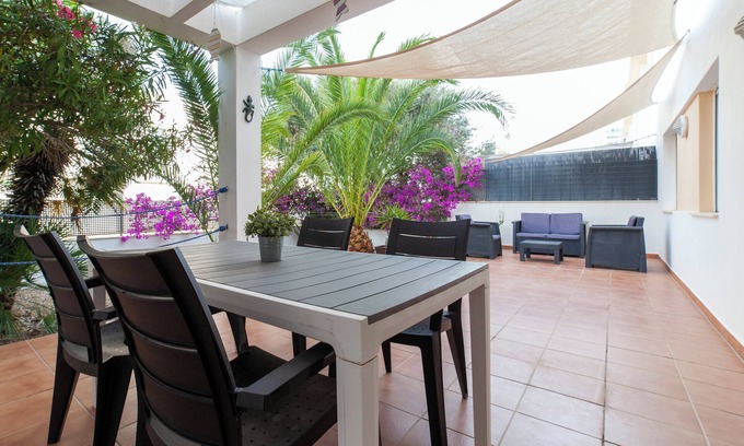 La Savina Apartment | Can Sord- Apartment with large Terrace/Garden. With A/C and wifi