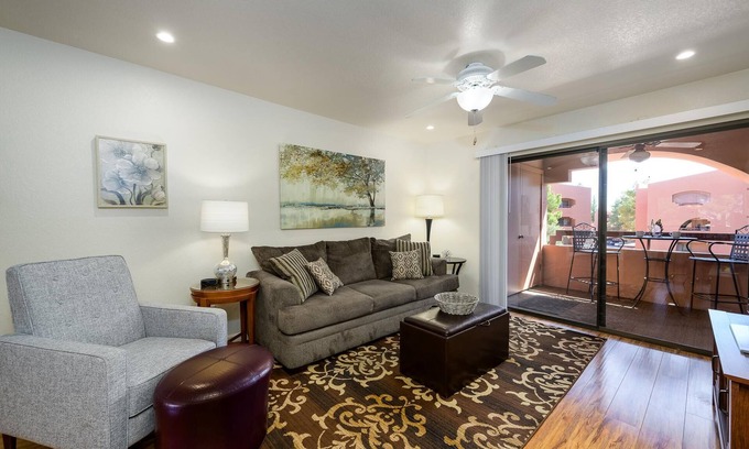 Paradise Valley Village Condo | CASA AGAVE-Anasazi Village-Camelback Mountain view overlooking the cactus garden