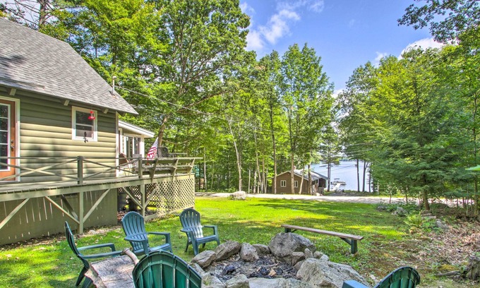 West Poland Cabin | Casco Cabin on Thompson Lake w/ Fire Pit & Deck