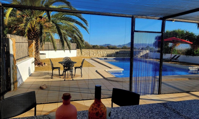 Huercal-Overa Apartment | Casita-2guests-pool-patio-bbq-parking-fireplace