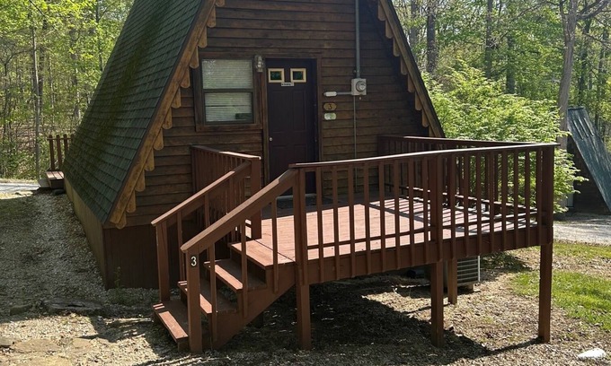 Eckerty Ski Chalet | Cedar A-Frame Cabin 3 located on Patoka Lake in Southern Indiana