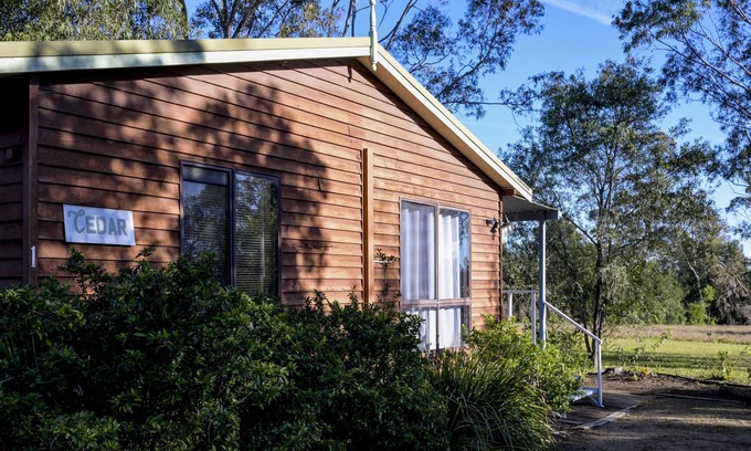 Pokolbin Cabin | Cedar Cabin 1 - 2 bedroom with 1 x queen and 1 King or 2 king singles + sofa bed