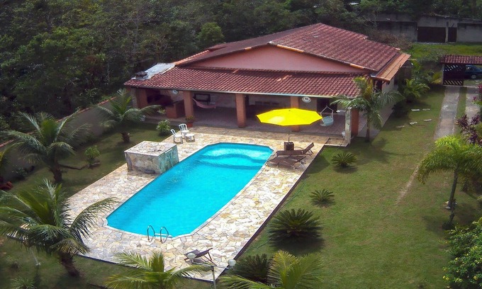 Jardim Coronel House | Chácara na praia, piscina, área gourmet, wi-fi