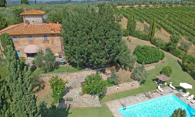 San Casciano in Val di Pesa Villa | Charming Villa w/pool nestled in Chianti vineyards, with AC, close to Florence