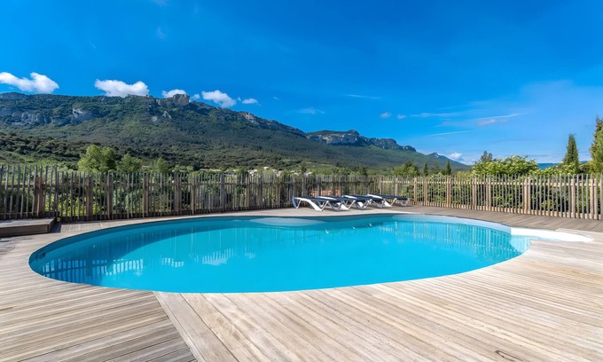 Rouffiac-des-Corbieres Ski Chalet | Chalet 'Corbieres' with Mountain View, Shared Pool and Private Terrace