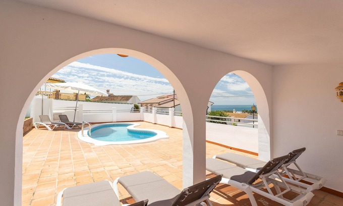 Caleta de Velez House | Chalet "Casa Vistas Axarquia" with Sea View, Pool, Wi-Fi, Garden & Terrace