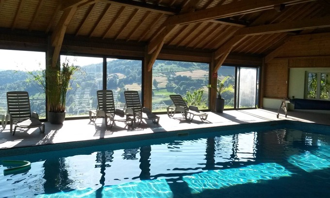 Fresse-sur-Moselle Ski Chalet | Chalet sleeps 2 to 8 nature quiet mountain heated indoor pool sauna