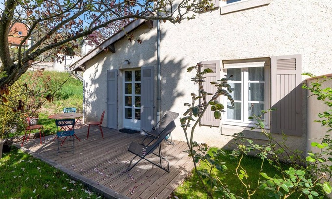 Saint-Galmier Cottage | Charming 1BR w/Garden, Terrace, In-Unit Laundry, & Modern Amenities