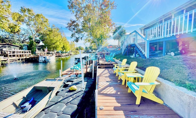 Weeki Wachee Gardens Other | Charming 2/2 waterfront farm home with tons of TV stations, WiFi, dock, & more