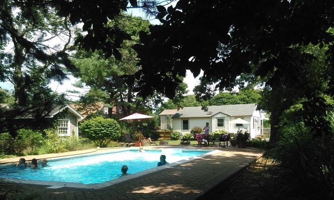 Bellport House | Charming 2 bed house with pool, large backyard in Bellport Village, NY #343-2020