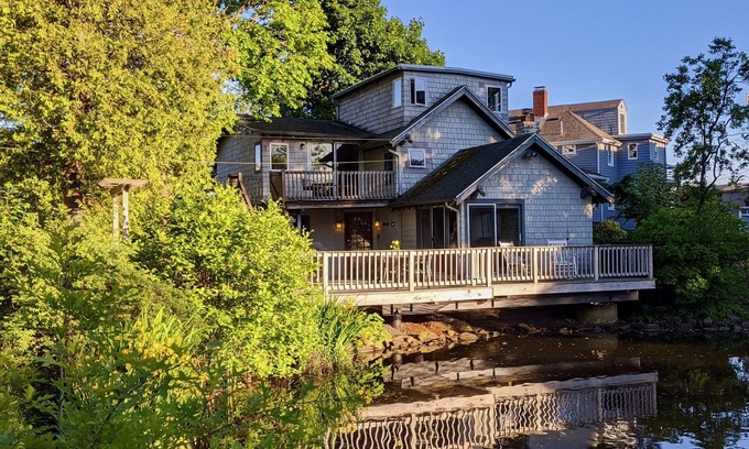 Marblehead House | Charming, beloved house sleeps 8, with huge deck over pond & close to the ocean