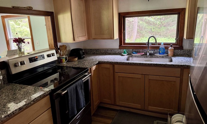 Denmark Cabin | Charming cabin,Lake access, Serene setting! Backyard bubbling brook!Pets welcome