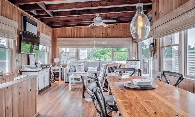 Fair Harbor House | Charming Fair Harbor 3br steps to ocean, sunset view, WiFi, A/C, outdoor shower.