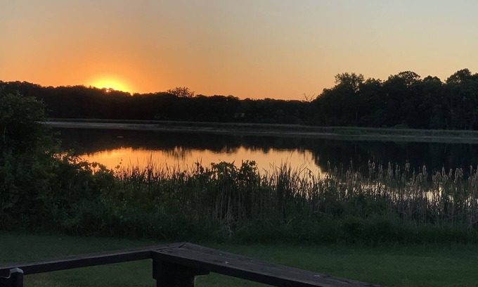 South Haven Cabin | Charming Knotty Pine Cabin w/Incredible Lake Views!