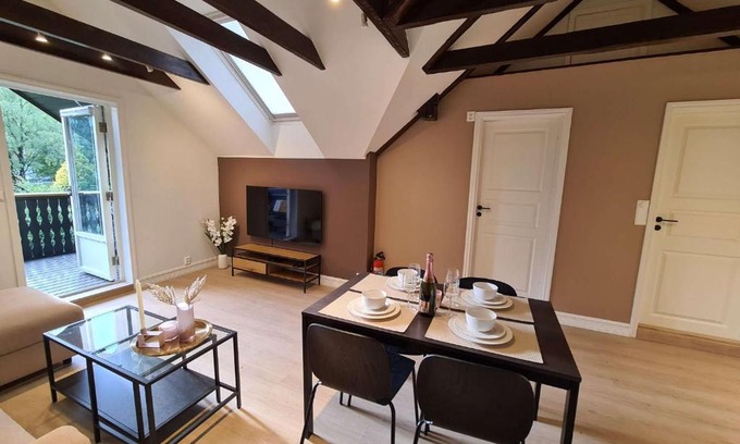 Stavanger Apartment | Charming Penthouse Near City Center, 2-BR, King Bed,