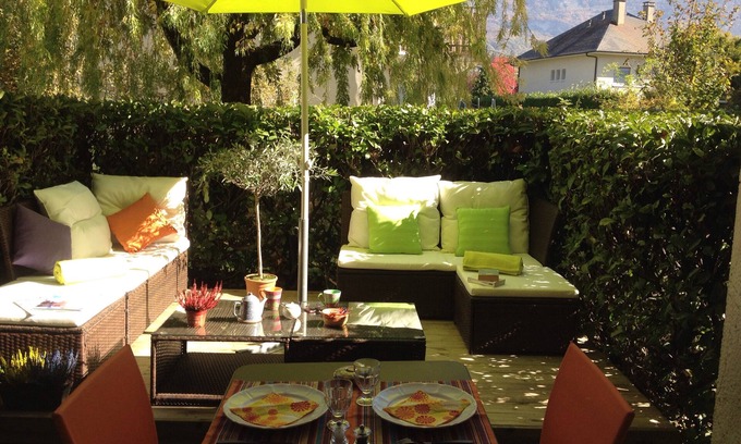 Aix-les-Bains Apartment | Charming studio with private garden and parking. Bikes available.