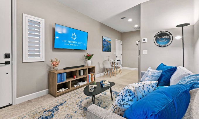 Reno House | Charming Suite, Private Entrance, Parking, South Reno, Near Tahoe: Dual 50" TVs