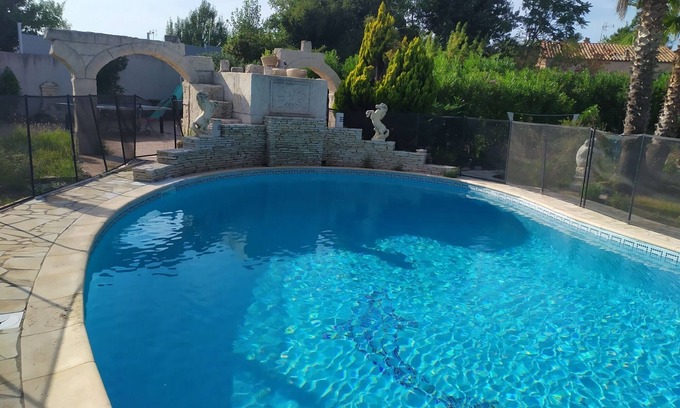 Cournonterral House | CHARMING VILLA WITH POOL 12mx6, PETANQUE, Great BBQ, 15mn Beaches