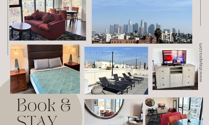 Wilshire Center House | Chic 1BR Deluxe in DTLA Near K-Town & Staples, with Rooftop, WIFI, AC and Gym