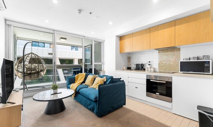 Adelaide Central Business District Apartment | Chic CBD 2BR Retreat: Walkable, Free Wi-Fi