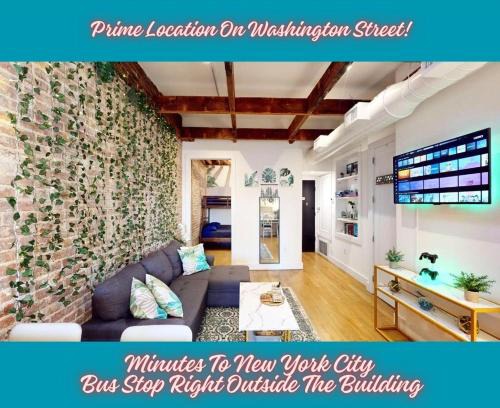 Hoboken Apartment | Chic Penthouse 15 Minutes From NYC - bus stop at doorstep