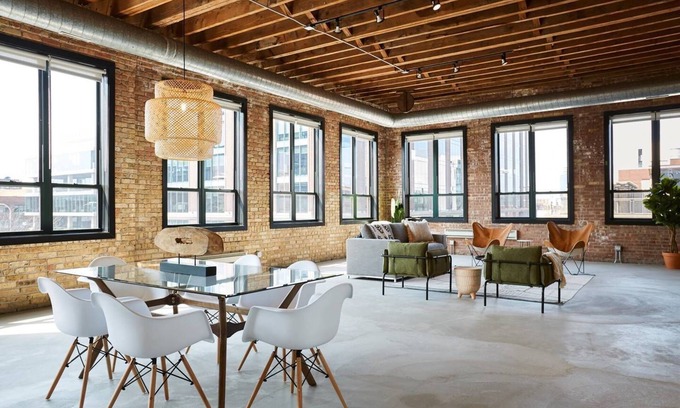West Loop Apartment | Chic Penthouse Corner 3BR Loft In Fulton Market | Featured In Architectural Dige