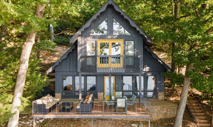 Linn Creek House | Classic Lake of the Ozarks A-Frame with Gorgeous Main Channel View