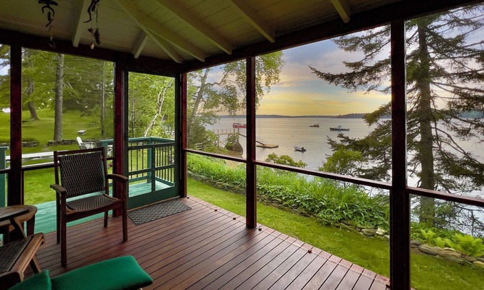 Harpswell Center Cottage | Classic oceanfront cottage and cabin on stunning 8 acres with sunset water views
