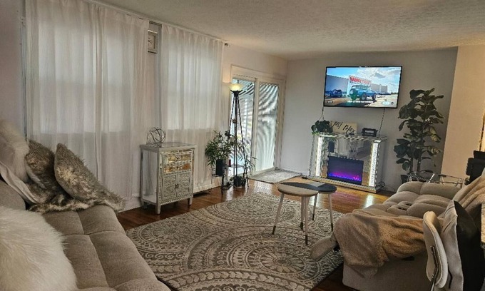 Columbus Apartment | Clean Calm Serene Stylish Home. Screened patio for smoking, cooking or relaxing.