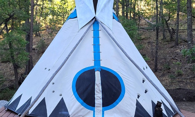 Mayhill RV Rental | Cloudcroft Area Glamping Tipi Mountains Forest Trees Hiking