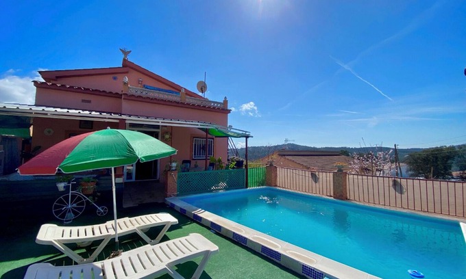 Vidreres Villa | Club Villamar - Charming Spanish-style villa with a private pool, terraces, and functional interi.