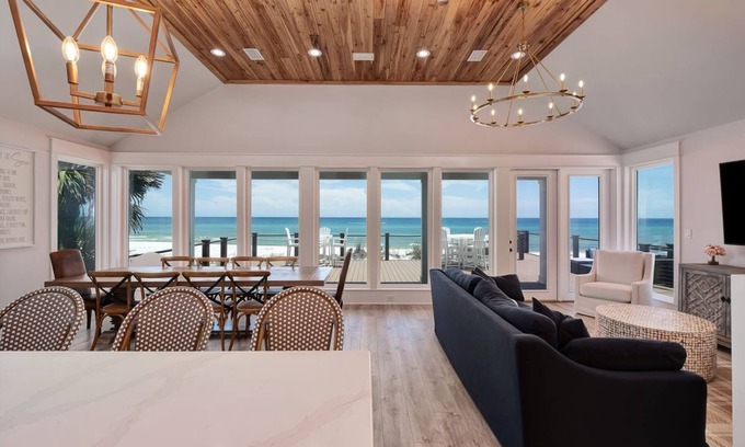 Miramar Beach House | Coastal Cabana! 7 Bed 7 Bath Gulf Front Luxury Home! Private Heated Pool!