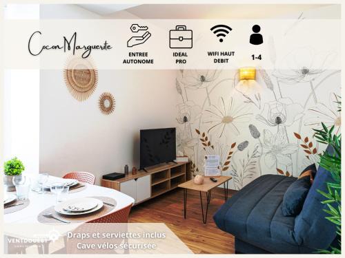 Mayenne Apartment | Cocon Marguerite - Appartement cosy - Idéal pro et cyclistes