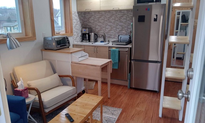 Ansonia Apartment | Comfortable, cozy tiny home in walkable city close to amenities w/sleep loft