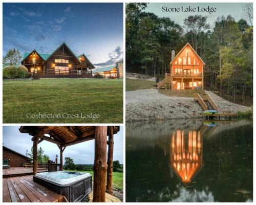 Keene House | Coschocton Hills - 2 Luxury Log Cabins - Lake